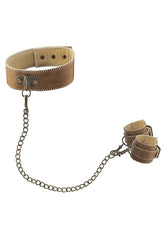 Luxury Bondage Set - Leather Collar and Cuffs by Shots Toys Cuffs and Restraints